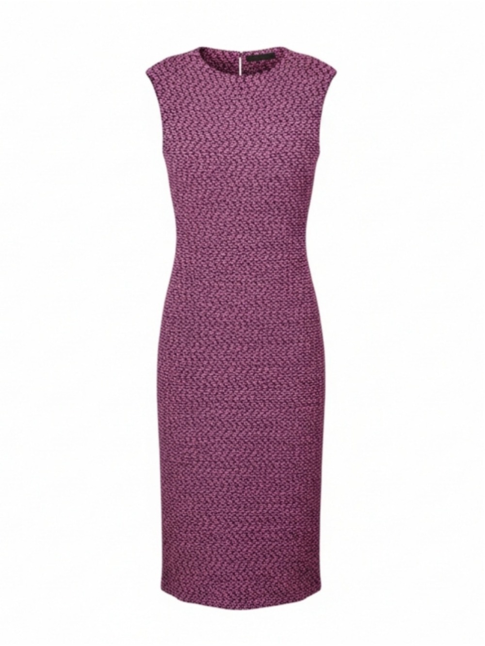 ANN MASHBURN Womens Sleeveless Midi Dress Boucle Pink Black Size Medium EUC